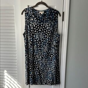 Lucky Brand Sleeveless Geometric Print Dress - Blue